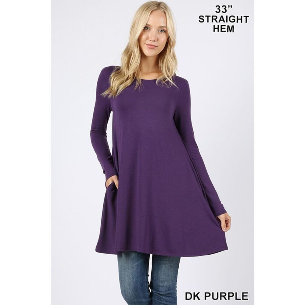 World of Leggings Long Sleeve Swing Tunic with Pockets